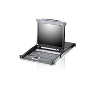 Aten CL5708M-ATA-GG 8-Port PS/2-USB VGA 17" LCD Conmutador KVM with Daisy-Chain Port USB Peripheral Support and con teclado alemán