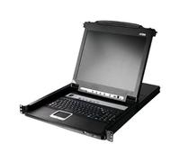 ATEN Conmutador KVMP de 8 puertos y 17 LCD con teclado francés, W128301364 (con teclado francés)