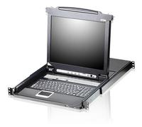 Aten CL5708N-ATA-GG 8-Port PS/2-USB VGA 19" LCD Conmutador KVM with Daisy-Chain Port USB Peripheral Support and con teclado alemán
