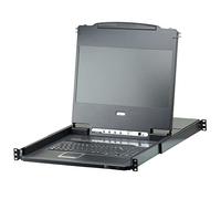 ATEN CL6708MW Interruptor KVM Montaje en Rack Negro - Periférico de Entrada (USB, USB, DVI-I, Auriculares de 3,5 mm, DVI-I, USB A, USB Tipo A, Full HD)