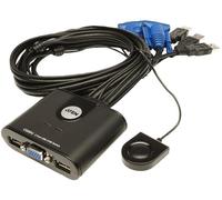 ATEN Conmutador KVM USB VGA 2 Puertos con Selector Remoto