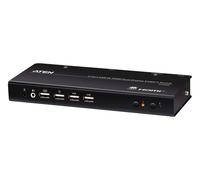 Aten conmutador kvmp de doble monitor con 2 puertos usb 4k hdmi (cable