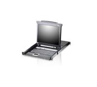 ATEN - Consola LCD single rail con switch KVM integrado VGA PS/2-USB de 8 puertos