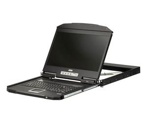 ATEN Consola única HDMI USB de 1U de profundidad corta con español, W128110435 (consola única con teclado español)