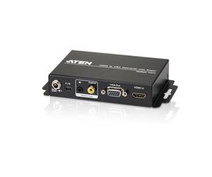 ATEN Conversor de HDMI a VGA/Audio con escalador - Conversor de vídeo con escalador - Negro - Metal - 1920 x 1200 Pixeles - 800 x 600,1024 x 768,1280 x 1024,1280 x 720,1400 x 1050,1600 x 1200,1680 x 1