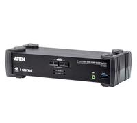 Aten CS1822 Switch KVMP 2 Puertos USB 3.0 HDMI 4K DCI (4096x2160@60Hz) con Modo Mezclador de Audio para 2 PC
