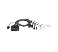 ATEN CS22DP USB DisplayPort Cable KVM Interruptor con selector remoto, 2 puertos