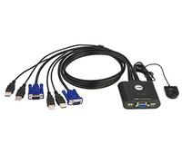 ATEN CS22U 2-Port USB KVM Switch, Remote Port SELECTOR, 0.9M Cables