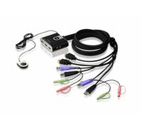 ATEN Switch KVM formato cable HDMI/Audio USB de 2 puertos con selector remoto de puerto