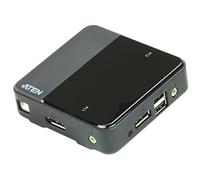ATEN Switch KVM DisplayPort/Audio USB de 2 puertos (compatible con 4K, cables incluidos)