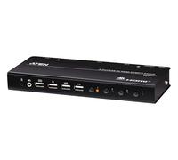 ATEN CS784H - Conmutador KVM HDMI USB de 4 puertos - 4K UHD 60Hz, soporte de audio, concentrador USB 2.0 para compartir periféricos, selector de puerto remoto - Controla 4 computadoras HDMI con un