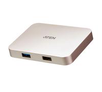 Aten docking station ultracompacta usb-c con power pass-through