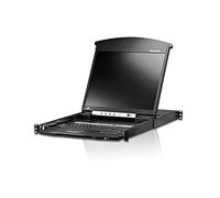 ATEN KL1516AiN | Conmutador KVM Over-IP | 48 cm TFT | VGA, PS/2-USB a través de cat. 5 | 16 P. Diseño de teclado en alemán