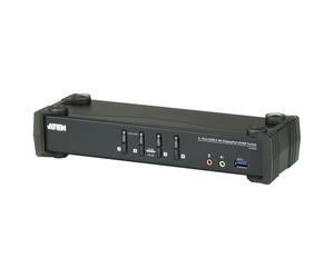 ATEN KVM Desktop Switch 4-Port USB 3.1 Gen 1 4K DisplayPort 1.2 KVMP Switch con Audio y Cables para 4 Ordenadores