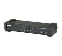 ATEN KVMP Switch de escritorio de 4 puertos USB 3.1 Gen 1 con 4K DisplayPort 1.2 y audio, incluye cables KVM
