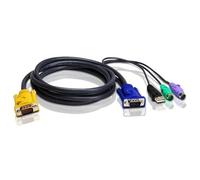 ATEN Cable KVM PS/2-USB de 1,8 m - 1,8 m - PS/2 - PS/2 - VGA - Negro - HDB-15 - 2 x PS/2 - USB A