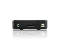 ATEN - Switch KVM DisplayPort/Audio USB de 2 puertos (compatible con 4K, cables incluidos)