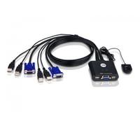 ATEN SWITCH KVM FORMATO CABLE VGA USB DE 2 PUERTOS CON SELECTOR REMOTO DE PUERTO (CS22U-AT)