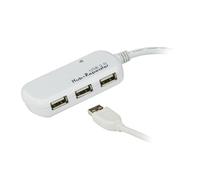 ATEN UE2120H Centro o Nodo - Concentrador (480 Mbit/s, USB 2.0, 12 m, 5 V, 630 g, 41 mm) Color Blanco