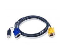 ATEN Cable KVM USB con SPHD 3 en 1 y conversor PS/2 a USB integrado de 3 m - 3 m - VGA - Negro - HDB-15 + USB A - SPHD-15 - Macho