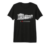Atenas Acrópolis Vintage Skyline Grecia I Love Athens Camiseta Premium