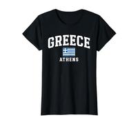 Atenas Grecia Camiseta gráfica económica, Mujer, Negro, M