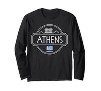 Atenas Grecia City Travel Iconic Landmarks tee Manga Larga