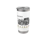 Atenas Grecia en lengua griega con arquitectura griega Vaso térmico de acero inoxidable de doble pared