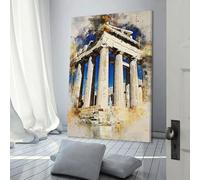 Atenas in Acuarela Póster Impresiones Decoración Dormitorio Lienzo para Arte de Pared Impresión Regalo Decoración Hogar Póster Pareja Celebrando 60x90cm