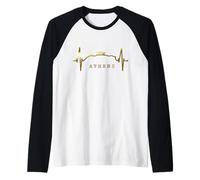 Atenas Skyline Latido del Corazón Grecia Acrópolis Antiguo Camiseta Manga Raglan