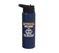 Atención La inteligencia no puede reemplazar la Inteligencia Artificial Stainless Steel Insulated Water Bottle