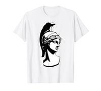 Atenea Diosa Griega Blackwork Camiseta gráfica económica, Hombre, Blanco, S