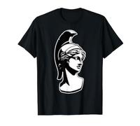 Atenea Diosa Griega Blackwork Camiseta gráfica económica, Hombre, Negro, S