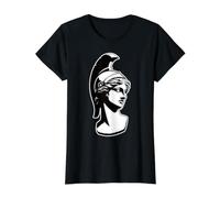 Atenea Diosa Griega Blackwork Camiseta gráfica económica, Mujer, Negro, XL
