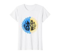 Atenea Y Poseidón Concurso Mítico Protector De Atenas Camiseta gráfica económica, Mujer, Blanco, XS