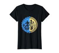 Atenea Y Poseidón Concurso Mítico Protector De Atenas Camiseta gráfica económica, Mujer, Negro, L