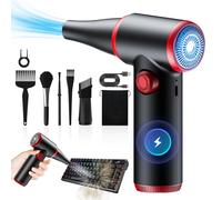 ATEngeus Soplador de Polvo Eléctrico, Eléctrico Aire Comprimido de velocidad continua, 100500 RPM Aire Comprimido Limpieza con luz LED, Plumero de aire para Laptop, Coche, Sofá, PC