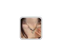 Atentuyi Boho Punk Goth Diminuto Corazón Collar Plata Pequeño Amor Colgante Delgado Collar Simple Clip Gargantilla Cadena Enlace Cuentas Colores Delicados Minimalista Lindo Delicado Mujeres