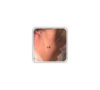 Atentuyi Collar fino con colgante de lágrima de cristal rojo brillante para boda, lindo collar pequeño y verde con circonita cúbica simple, gargantilla minimalista, joyería delicada para mujer