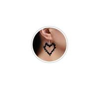 Atentuyi Gothic Acrílico Fuego Llama Pendientes De Corazón De Plata Punk Negro Corazón Colgante Pendientes Pendientes De Gota De Corazón Hueco Resina Amor Corazón Gancho Joyas Para Mujeres Y Niñas