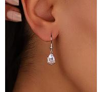 Atentuyi Pendientes Cristal Boda Pendientes Gancho Oro Pendientes Cristal Lágrima PendientesGemas Color Rosa Piedra Nacimiento Pendientes Colgantes Pendientes Flores Oro Joyas Para Mujeres Y Niñas
