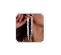 Atentuyi Pendientes Diamantes Imitación Boda Pendientes Candelabro Borla Cz Pendientes Novia Pendientes Cristal Diamantes Pendientes Largos Cuelgan Joyas Para Mujeres Y Niñas