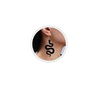 Atentuyi Punk Acrílico Grandes Pendientes De Serpiente De Plata Gótico Negro Serpiente Colgante Pendientes Largos Pendientes De Serpiente Goth Gran Gancho Joyería Para Mujeres Y Niñas