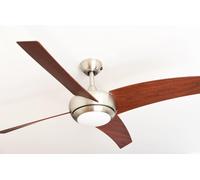 Atenuable Lámpara Ventilador con Mando a Distancia Borealis 122CM Níquel Nuez