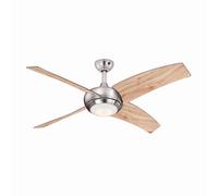 Atenuable Lámpara Ventilador con Mando a Distancia Borealis 122CM Níquel Pino