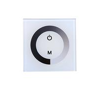 Atenuador LED 12v, CC 12V-24V Panel táctil de un solo color Controlador del de pared Tira de luz LED Perilla del atenuador Ajuste del brillo de encendido/apagado Blanco(Blanco)