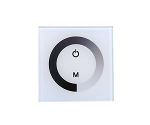 Atenuador LED 12v, CC 12V-24V Panel táctil de un solo color Controlador del de pared Tira de luz LED Perilla del atenuador Ajuste del brillo de encendido/apagado Blanco(Blanco)