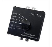 Atenuador pasivo de audio estéreo compatible con interfaz de 3,5 mm y 6,35 mm. Seis modos de conmutación: 0 dB, 3 dB, 6 dB, 9 dB, 12 dB y 15 dB.