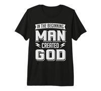 Ateo Man Created God Cita Anti Religión Agnóstico Camiseta Premium