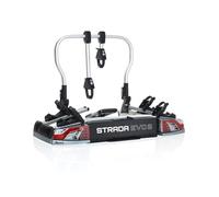 Atera 022700 Portabicicletas para coche Strada Evo 2 para enganche de remolque con luces traseras, para 2 bicicletas o bicicletas eléctricas, plateado
